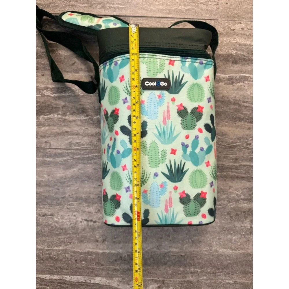 Cool2Go Bottle Cooler Bag Cactus Print Holds 2 Bottles Insulated
